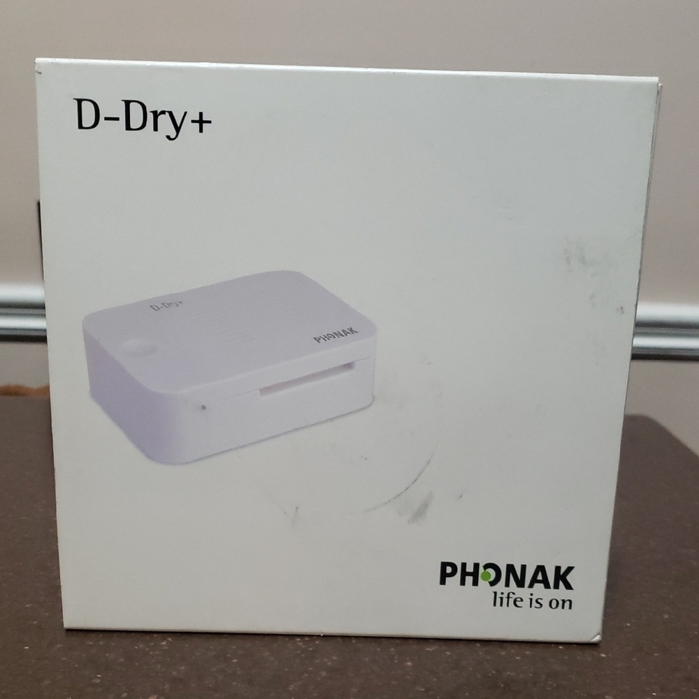 Phonak D-Dry Hearing Aid Dryer Dehumidifier & Sanitizer w/Manual.